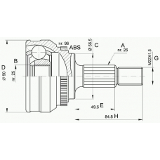 CVJ5125.10 OPEN PARTS Шарнирный комплект, приводной вал