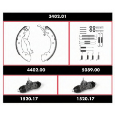 3402.01 REMSA Комплект тормозов, барабанный тормозной механизм