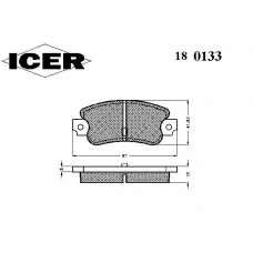 180133 ICER Комплект тормозных колодок, дисковый тормоз