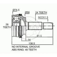 OJ-0245 InterParts Шарнирный комплект, приводной вал