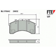 BL1765A2 FTE Комплект тормозных колодок, дисковый тормоз