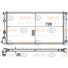 8MK 376 700-651 HELLA Радиатор, охлаждение двигателя