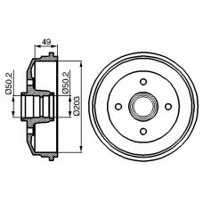 0 986 477 050 BOSCH Тормозной барабан