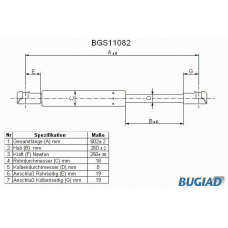 BGS11082 BUGIAD Газовая пружина, капот