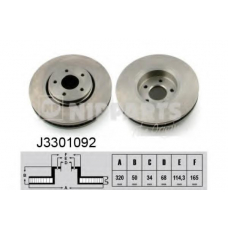 J3301092 NIPPARTS Тормозной диск