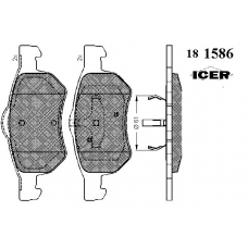 181586 ICER Комплект тормозных колодок, дисковый тормоз