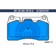 B1.G120-1010.2 GALFER Комплект тормозных колодок, дисковый тормоз