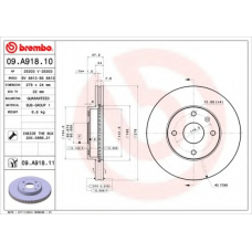 09.A918.10 BREMBO Тормозной диск