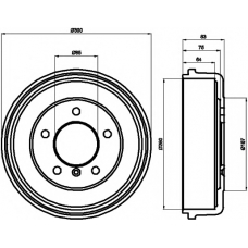 8DT 355 301-141 HELLA PAGID Тормозной барабан