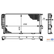 8MK 376 712-371 HELLA Радиатор, охлаждение двигателя