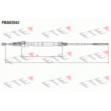 FBS02042 FTE Трос, стояночная тормозная система