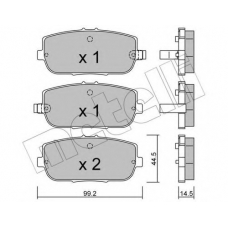 22-0871-0 METELLI Комплект тормозных колодок, дисковый тормоз