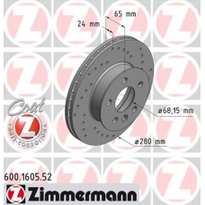 600.1605.52 ZIMMERMANN Тормозной диск