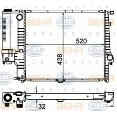 8MK 376 735-351 HELLA Радиатор, охлаждение двигателя