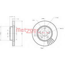 6110663 METZGER Тормозной диск