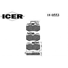 180553 ICER Комплект тормозных колодок, дисковый тормоз