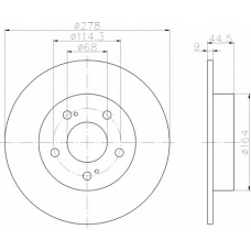 8DD 355 108-541 HELLA Тормозной диск