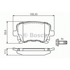 0 986 495 054 BOSCH Комплект тормозных колодок, дисковый тормоз