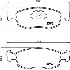 8DB 355 010-321 HELLA Комплект тормозных колодок, дисковый тормоз