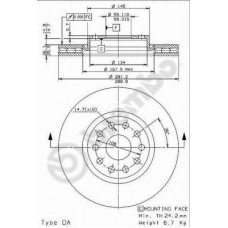 09.6767.11 BREMBO Тормозной диск