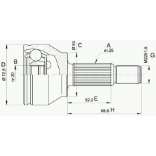 CVJ5513.10 OPEN PARTS Шарнирный комплект, приводной вал