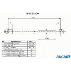 BGS10820 BUGIAD Газовая пружина, капот