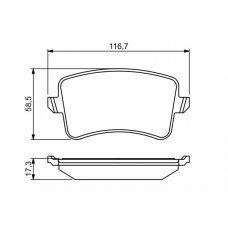 0 986 494 256 BOSCH Комплект тормозных колодок, дисковый тормоз