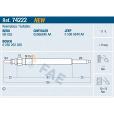 74222 FAE Свеча накаливания
