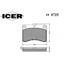 180725 ICER Комплект тормозных колодок, дисковый тормоз