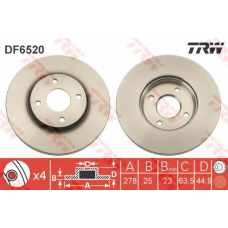 DF6520 TRW Тормозной диск