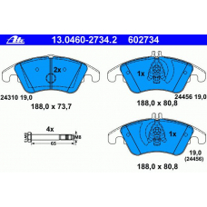 13.0460-2734.2 ATE Комплект тормозных колодок, дисковый тормоз