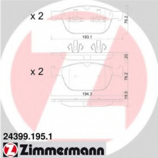 24399.195.1 ZIMMERMANN Комплект тормозных колодок, дисковый тормоз