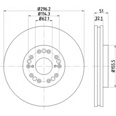 MDC2647 MINTEX Тормозной диск