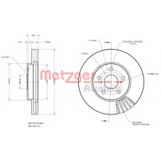 6110623 METZGER Тормозной диск