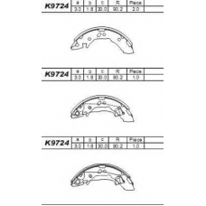 K9724 ASIMCO Комплект тормозных колодок