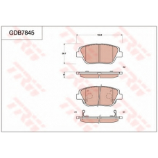 GDB7845 TRW Комплект тормозных колодок, дисковый тормоз