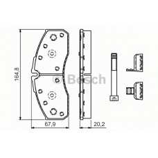 0 986 494 548 BOSCH Комплект тормозных колодок, дисковый тормоз