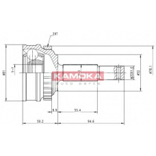 6252 KAMOKA Шарнирный комплект, приводной вал