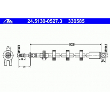 24.5130-0527.3 ATE Тормозной шланг