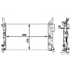 8MK 376 721-021 HELLA Радиатор, охлаждение двигателя