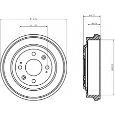 8DT 355 300-751 HELLA PAGID Тормозной барабан