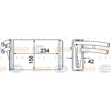 8FH 351 045-101 HELLA Теплообменник, отопление салона