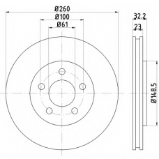 8DD 355 122-381 HELLA PAGID Тормозной диск