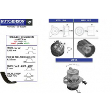 KH 194WP56 HUTCHINSON Водяной насос + комплект зубчатого ремня