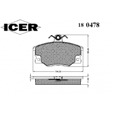 180478 ICER Комплект тормозных колодок, дисковый тормоз