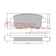 1170300 METZGER Комплект тормозных колодок, дисковый тормоз