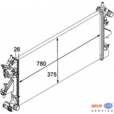 8MK 376 745-021 HELLA Радиатор, охлаждение двигателя