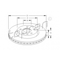 208 004 TOPRAN Тормозной диск