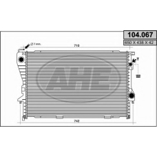 104.067 AHE Радиатор, охлаждение двигателя