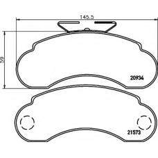 8DB 355 019-101 HELLA Комплект тормозных колодок, дисковый тормоз